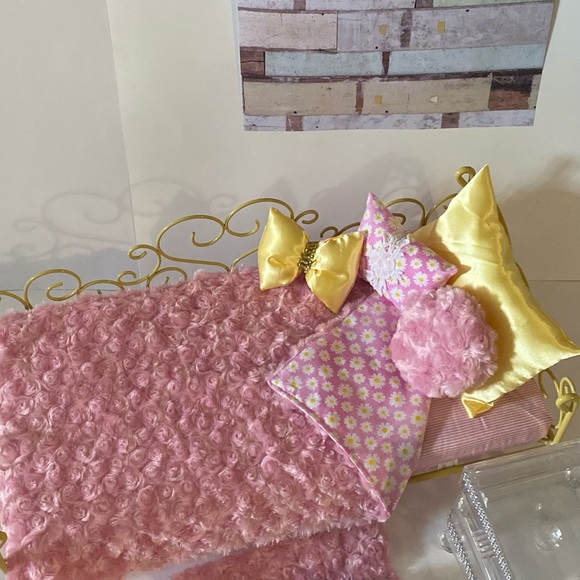 5 piece reversible minky doll bedding set - Picture 7 of 13